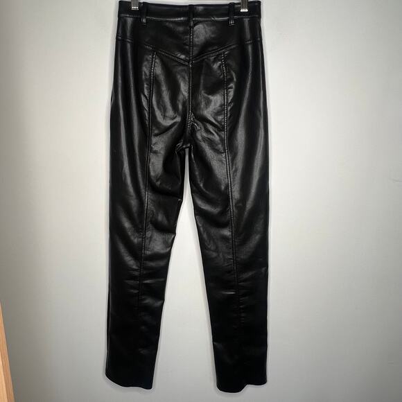 Aritzia Wilfred Rebel Black Faux Leather Straight Leg Pants Size 2 - Picture 4 of 8
